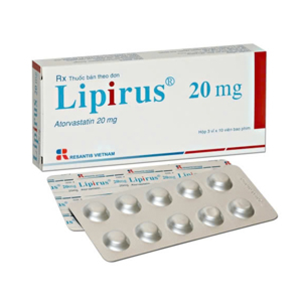 Lipirus 20 MG (Atorvastatin) Hộp/3 Vỉ x 10 Viên Nén BP
