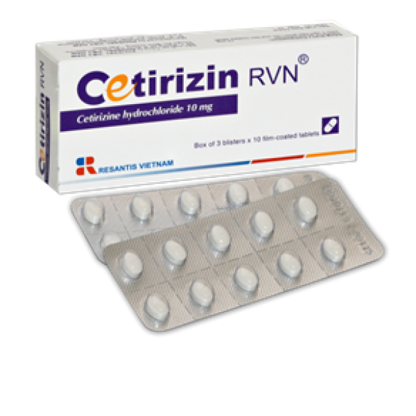 Cetirizin RVN H/3 vỉ x 10 Viên Nén BP