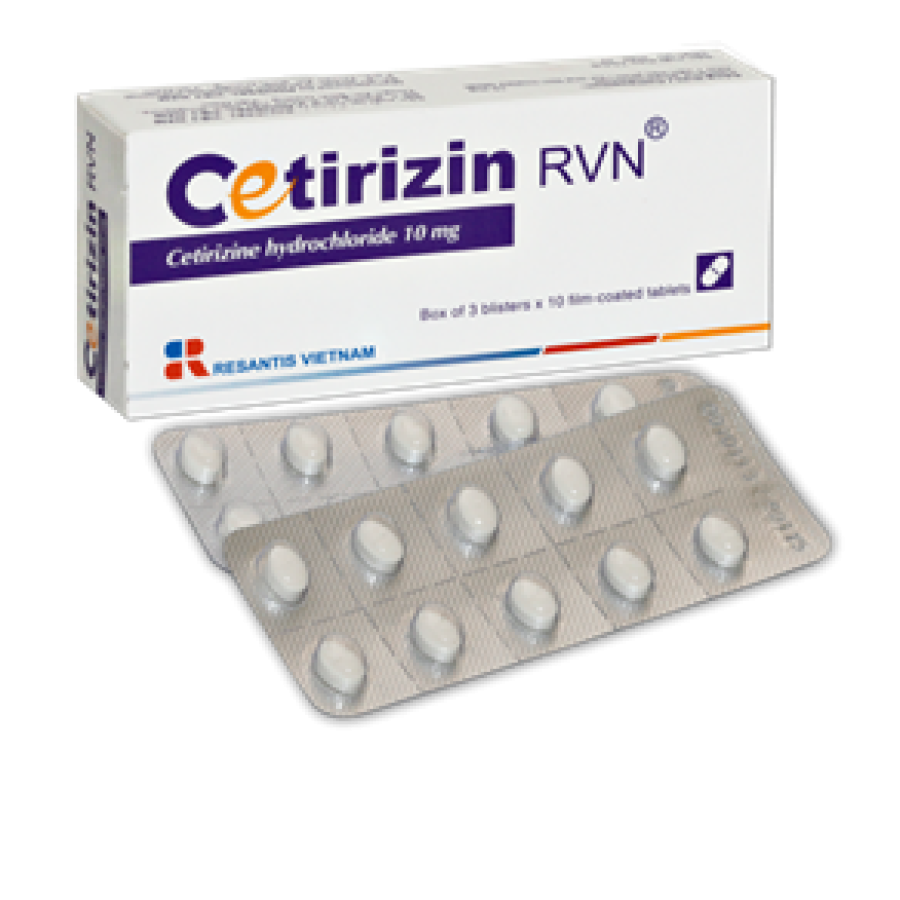 Cetirizin RVN H/3 vỉ x 10 Viên Nén BP